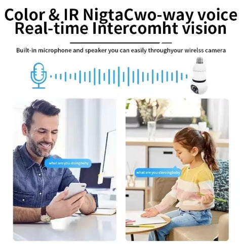 8MP WiFi Smart Bulb Camera – AI Tracking & Color Night Vision