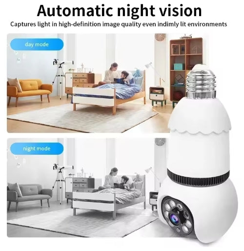 8MP WiFi Smart Bulb Camera – AI Tracking & Color Night Vision