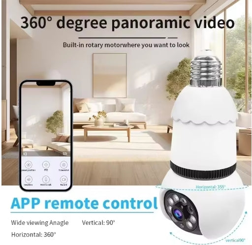 8MP WiFi Smart Bulb Camera – AI Tracking & Color Night Vision