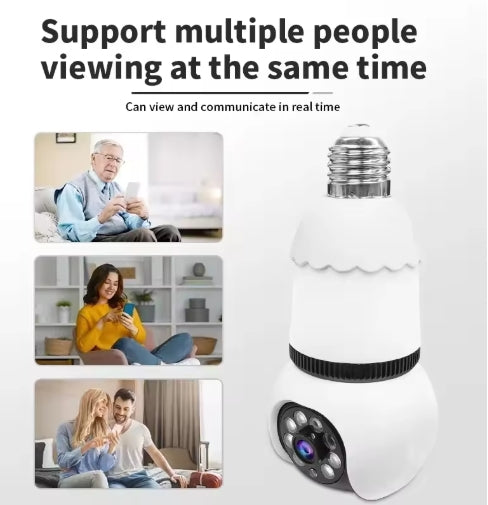 8MP WiFi Smart Bulb Camera – AI Tracking & Color Night Vision