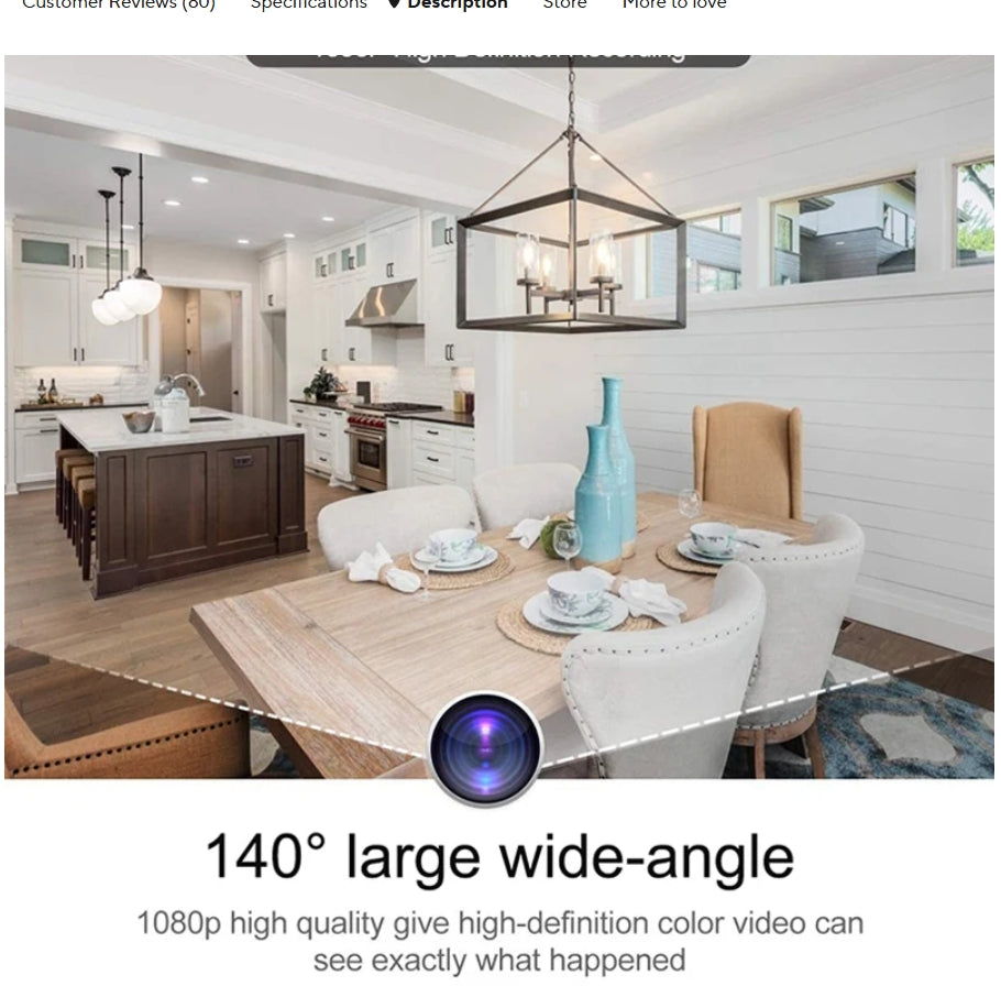 WiFi Mini Clock Camera 1080P– Home Security & Night Vision