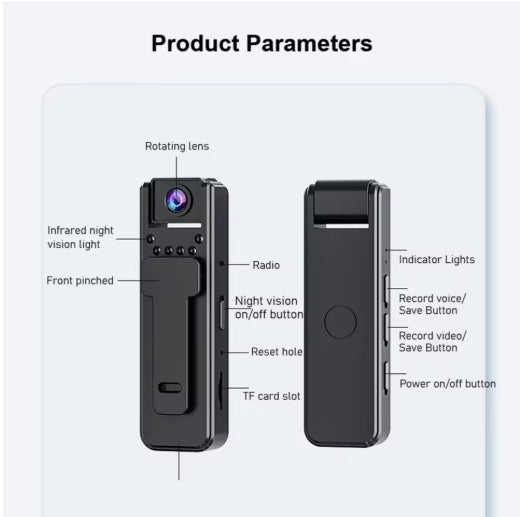 A8 Mini Body Camera – 1080P HD Night Vision Recorder