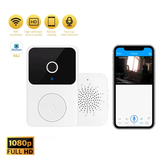 Smart WiFi Video Doorbell – HD Night Vision & 2-Way Audio