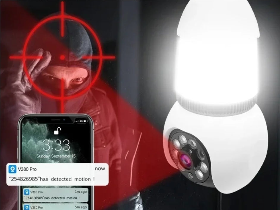 8MP WiFi Smart Bulb Camera – AI Tracking & Color Night Vision