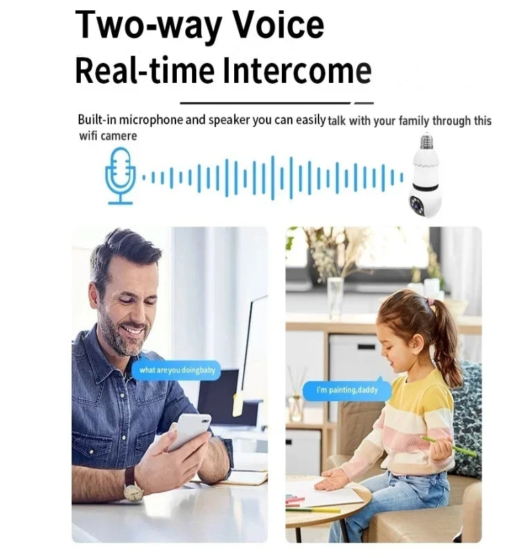 8MP WiFi Smart Bulb Camera – AI Tracking & Color Night Vision